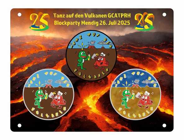 "Tanz auf den Vulkanen 2025" Coin-Display für 3 Coins (Version Lava)